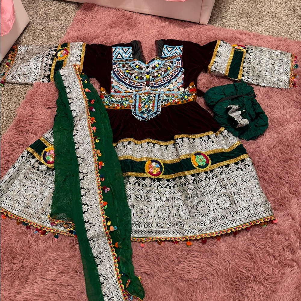 Traditional Afghan Costume with Embroidered Details